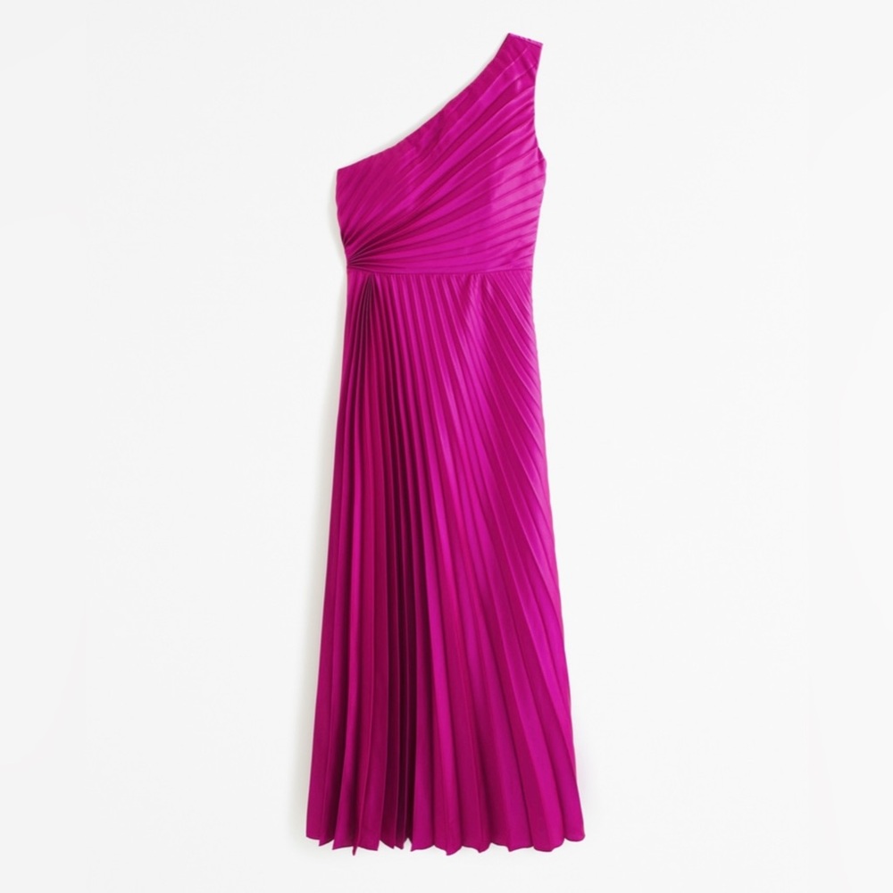 A&F Giselle Pleated One-Shoulder Maxi Dress